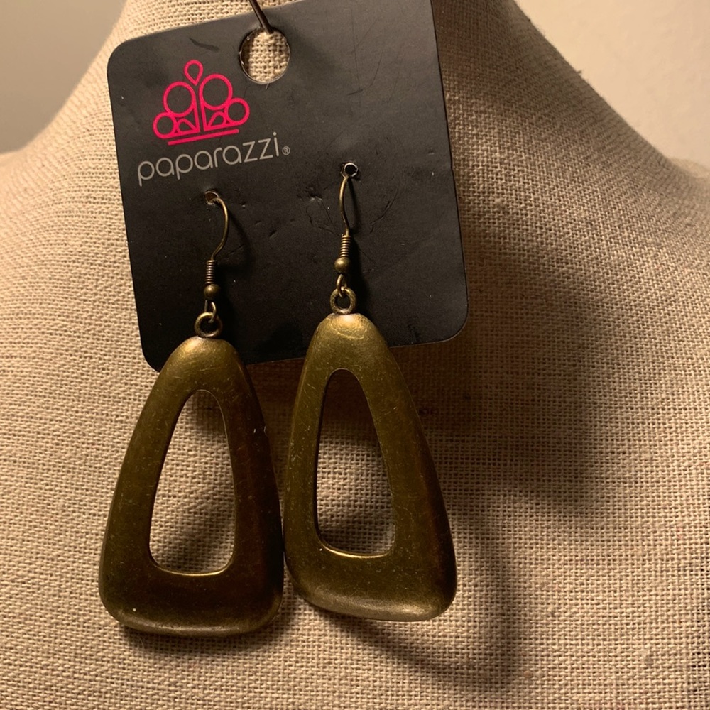 Brass triangle shape earrings
